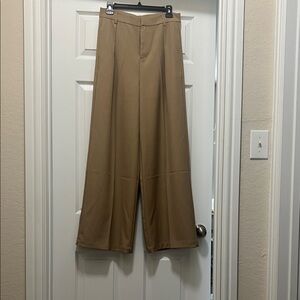 SHEIN Women's Tan Wide-Leg Trousers